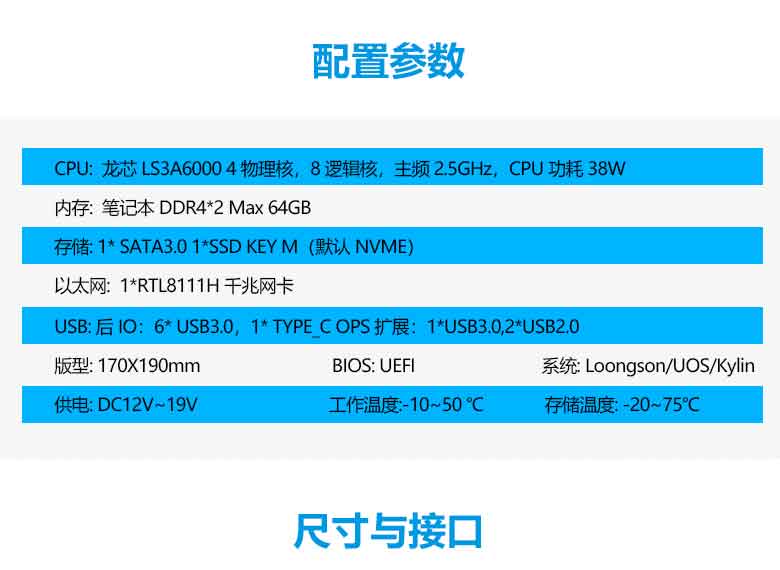 龍芯3A6000國(guó)產(chǎn)OPS主板M603L(圖2)